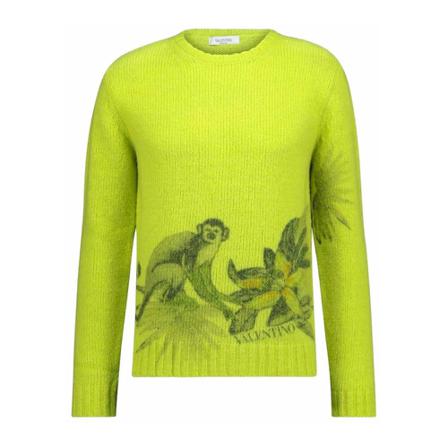 Valentino Monkey Print Sweater Grøn, Herre