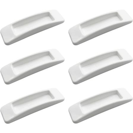 Vit 6-pack självhäftande dörrhandtag omedelbar skåp fönster