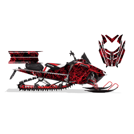 Dekalkit SweTown Black Stencil Röd - Polaris Indy 600 2014-2015