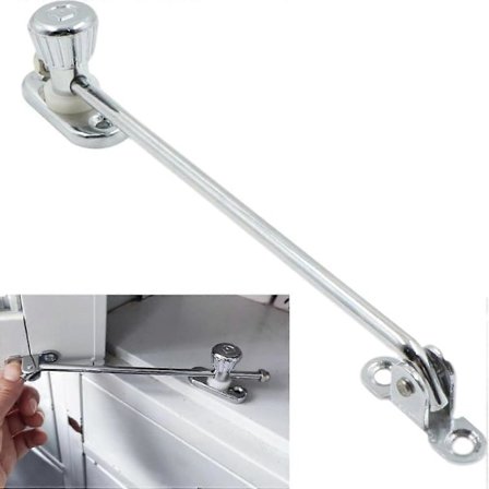 1 ST Vinduesbegrænser Lås Sikkerhed - Justerbar Åbning, Zinklegering og Stål, Til Tilt/Drej Vinduer, Indad eller Udad, for at Justere Åbningen