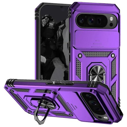 Kompatibel med Pixel 10 Pro XL Pixel 9 Pro XL Skal Tåligt PC+TPU Telefonskydd med Skjutbart Kameraskydd - Perfekt