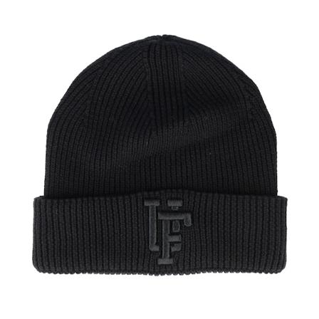 Upfront - Noir cuff Bonnet - Spinback Organic Rib Beanie Color Black-os @ Hatstore