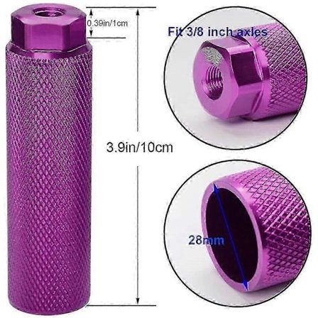 4 stk. sykkelpegs, aluminiumslegering, sklisikre fotstøtter, BMX-pegs for 3/8 tommers aksler, sykkeltilbehør,
