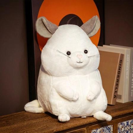35/45 cm hamsterkudde Plysch Totoro Toy Söt plyschchinchilla P White 45cm