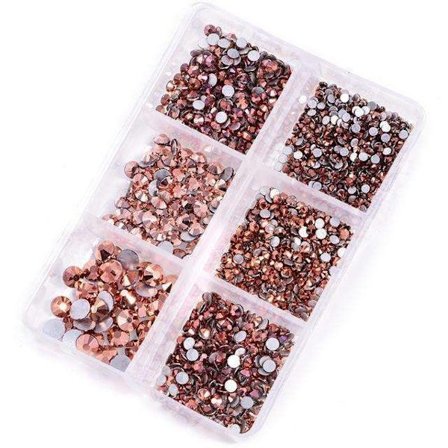 6 stk Rhinestone i forskjellige størrelser - Zirkon - Negledekorasjoner