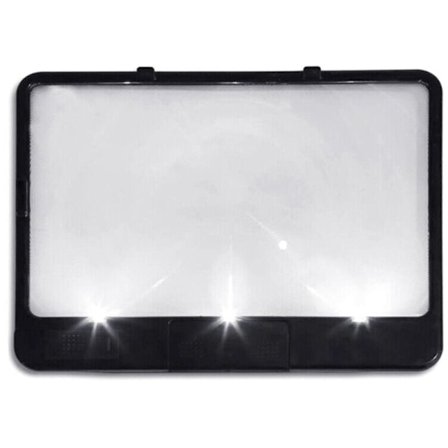 Candy AS-SEEN-ON-TV Full Page Bogforstørrelsesglas og Lys til at Se Sider 3 Gange Større, Optisk Kvalitet, Anti-Glare Sort