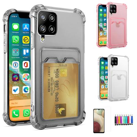 Samsung Galaxy A12 / A12 5G - Skal / Skydd / Kortfack Rosa