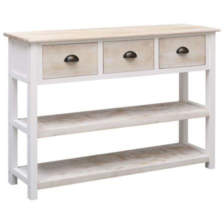 Vidaxl Skänk Naturlig Och Vit 115x30x76 Cm Trä Vit