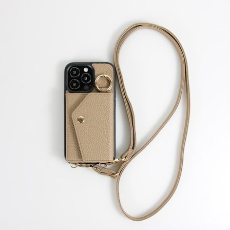 iPhone 12/12 Pro, kaulanauhallinen puhelinkotelo, TPU SIM-korttipaikallinen puhelinkotelo, vaaleanruskea