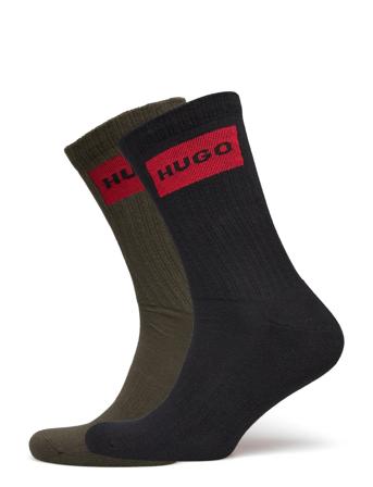 2P Qs Rib Lab Col Cc Designers Socks Regular Socks Black HUGO