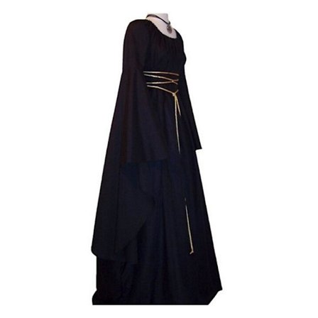 Kvinder Halloween Renaissance Middelalderlig Maxi Kjole Gotisk Cosplay Kostume -a
