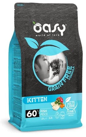 Oasy Grain Free Formula Cibo Secco Kitten Pesce 300g