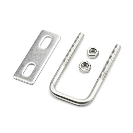 Fyrkantiga U-bultar 1-1/4" (30mm) Innerbredd 304 Rostfritt Stål M6 med Muttrar Ramremmar 3st
