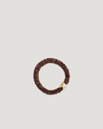 Dark Department Fluffy Fat Hair Tie W/Gold Braun Accessoires Mädchen - Kids Brand Store