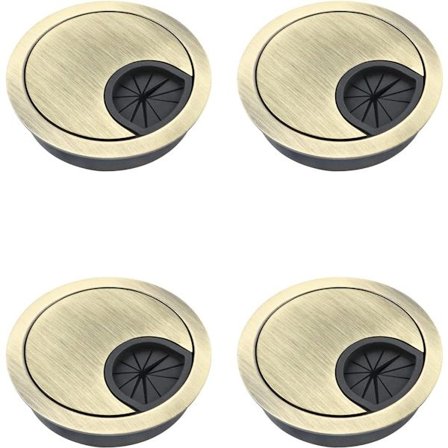 Kabelgennemføring til skrivebord - 4 stk. - Ø 60mm - Justerbar - Metal - kabelgennemføring - kabelgennemføring til skrivebord - med støvtætning - 