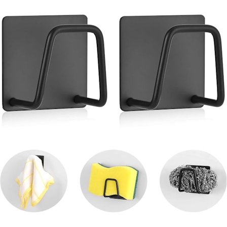 Svamp Holder - 2 Stykker - Selvklæbende - Viskestykkeholder - Svampeholder Vask - Rustfrit Stål