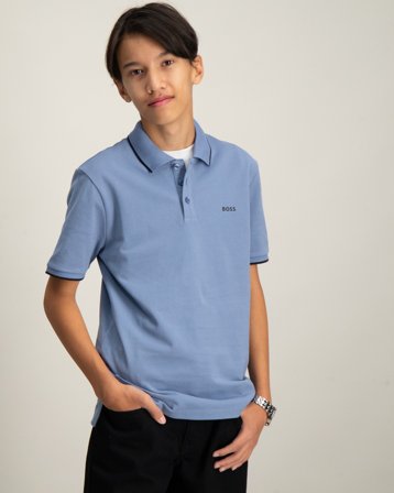 BOSS SHORT SLEEVE POLO Grå Pique Gutt - Kids Brand Store