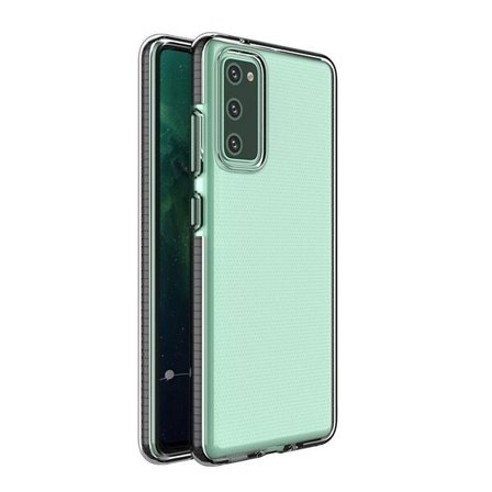 Spring Case kirkas TPU geeli suojakuori värikäs kehys Samsung Galaxy A72 4G musta