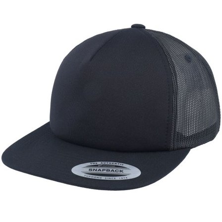 Yupoong - Svart trucker Keps - Foam Blank Black Trucker @ Hatstore