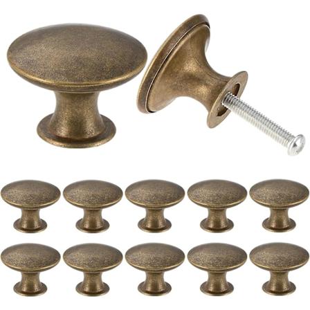 24 kappaletta Vintage Chic antiikkivärisiä messinkisiä kaapinnuppia keittiön huonekalujen ovenpyöristykseen 30mm