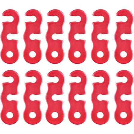 (Rød - 12-pak) Aluminium Camping Reb Snore Strammere Reb Strammere til Telt Presenning Vandring