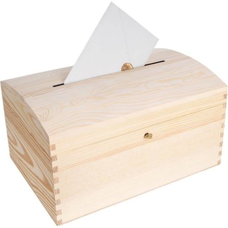 Häät Luova Dekorointi Laatikko Kirjekuoret Lukko Avain Puuta Luonnollinen 34,5 x 24 x 19 cm