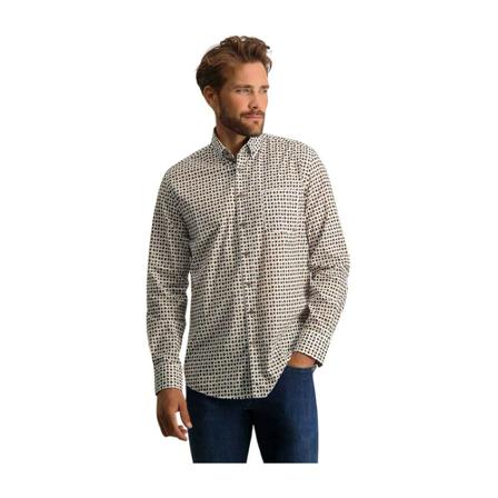 State of Art wit , Beige , Heren , Maat: 2XL Casual Overhemden