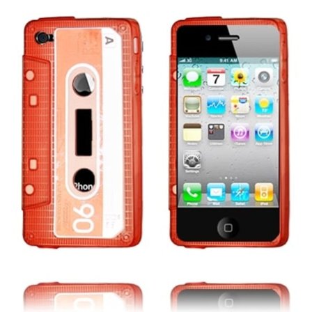 Cassette Skal Semi-Transparent (Röd) iPhone 4/4S Silikonskal