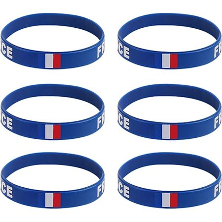 6 kpl Silikoniurheiluranneke Rannekoru 2022 MM (Ranska) France