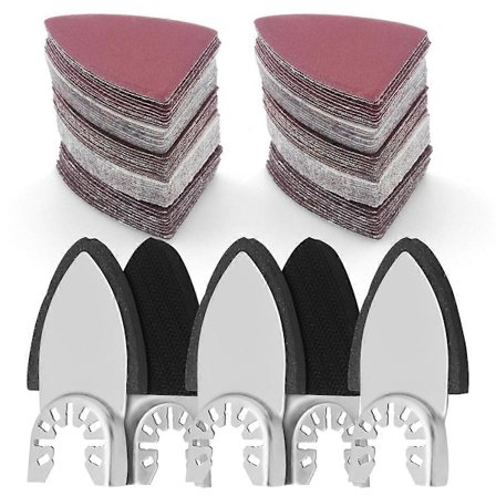 130 stk. Slibepudesæt til oscillerende værktøj, 5 stk. fingerslibepuder & 125 stk. fingerslibepapir multiværktøj