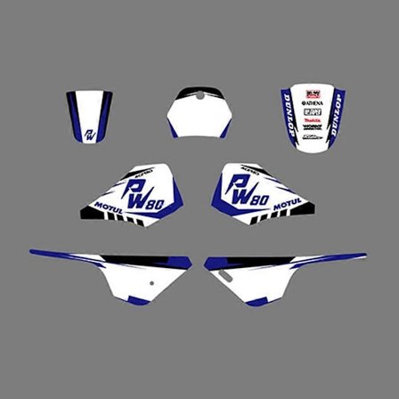 Moottoripyörän 1 sarjan tiimin taustagrafiikka tarrasarja Yamaha PW80 PW 80 kaikkiin vuosiin, mukautettu koristelu