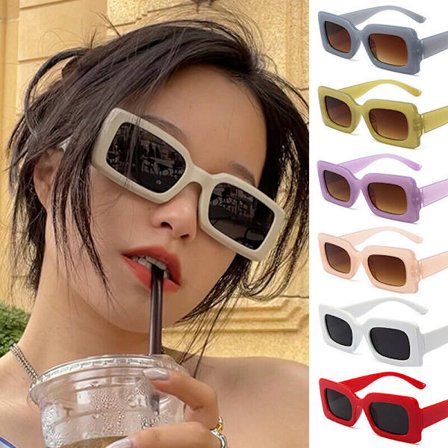 Large Rectangle Oversized Womens Sunglasses Designer Big Frame Retro Vintage UK