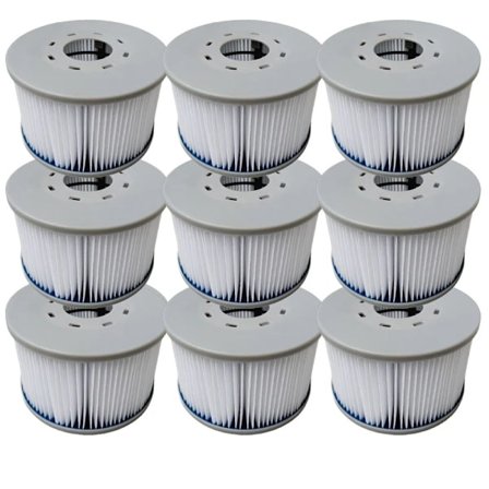 [CA] 9-paknings erstatningsfilter for MSPA oppblåsbare boblebad, 106 cm 9 stk