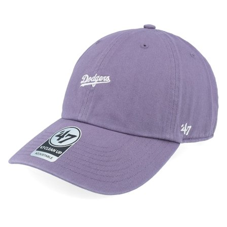 47 Brand - MLB Lilla unconstructed Caps - Los Angeles Dodgers Base Runner Script Clean Up Iris Dad Cap @ Hatstore
