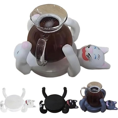 3D Print Kattebrikker, Sjove Katte Kopholder til Drikkevarer, Sjove Brikker Kattebrikker Kopkrammer Skridsikker Varmebestandig Sofabord Indretning (