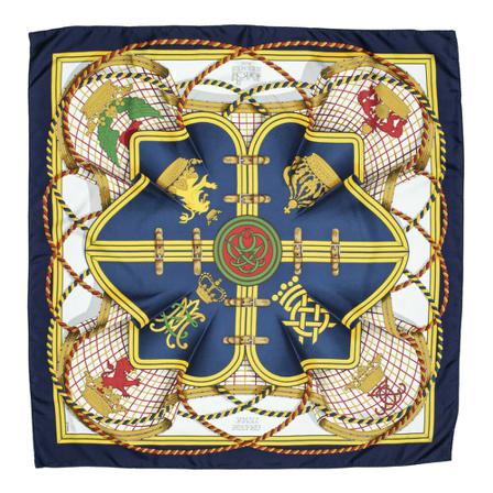 Hermès Vintage, Pre-owned Scarf Blauw, Dames, Maat:ONE Size