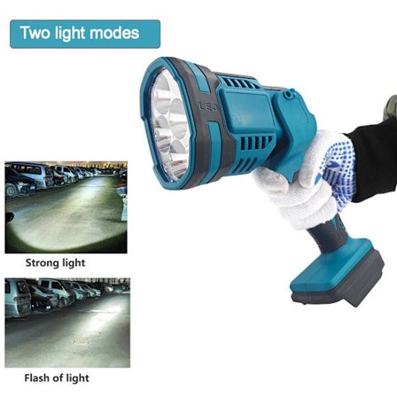 För Makita LXT 18V BL Batteri Arbetslampa Ficklampa Spotlight Lampa 2 Lägen