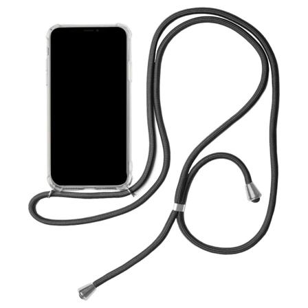 Skal Med Halsrem För Apple Iphone 7 / 8 Tpu Textil Skydd Stötsäk Mörkgrå