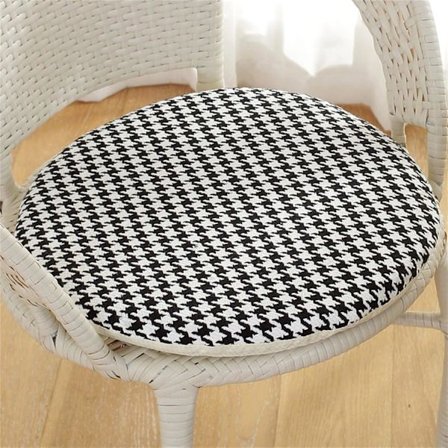 2 st runda bistrostolsdynor, bomullstråd förtjockade halkfria sittdynor bekväma hållbara stora golvdynor, E, 35 * 35 cm (2 st)