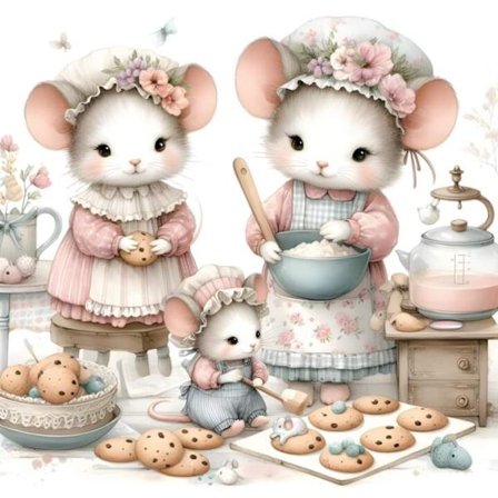 Musfamilj Affisch A4