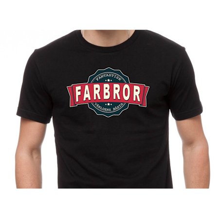 T-shirt med Farbror vintage stil färg tryck