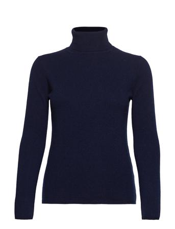 Polana Cashmere Knit Høyhalset Pologenser Blå Andiata