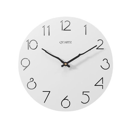 Vegglokke i tre, hvit med kvistvisere