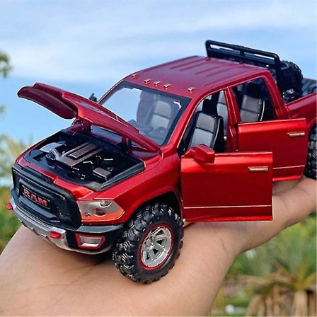 1:32 Imitert Legering Dodge Ram Pickup Truck Modell Med Reservedekk Lyd Og Lys Returleke For Barns Bursdag