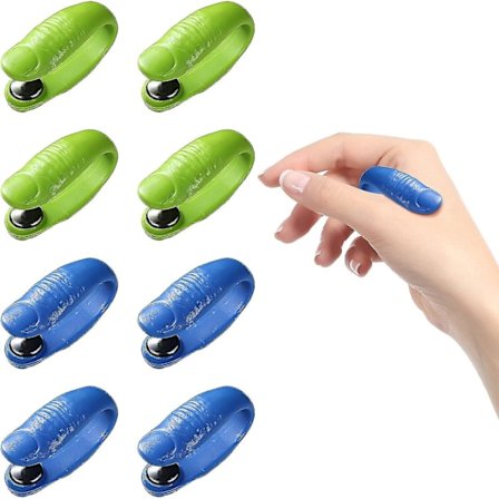 8 stk. Akupressur Hånd Trykpunkt Klips Migræne Relief Klips Hovedpine Trykpunkt Værktøjer til Afslapning (Grøn, Blå)