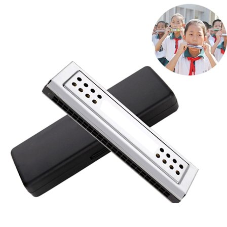 2-i-1 Tremolo Harmonica Harmonica Dural nyckel C & G 24 dubbla hål med 48 vass fri vass