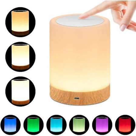 Led Night Light, Bedside Lamp With Touch Control And Usb Charging And Rgb 16 Colors Dimmable Table Lamp For Bedroom And Living Room - Warm White