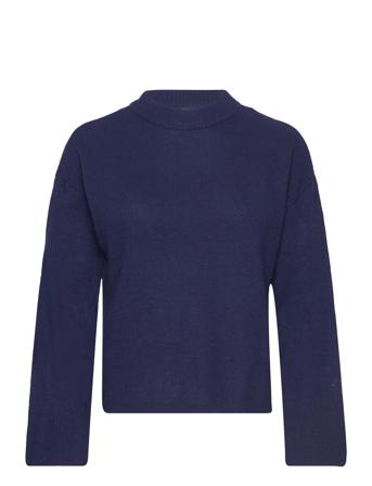 Yasfrido Ls Wide Knit Pullover Noos YAS Blue