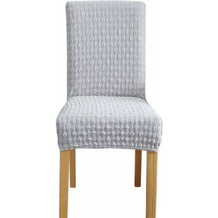 Stickade stolsöverdrag, Jacquard stolsöverdrag för hem, restaurang, bankett och höga stolar (ljusgrå, 2 st) KLB