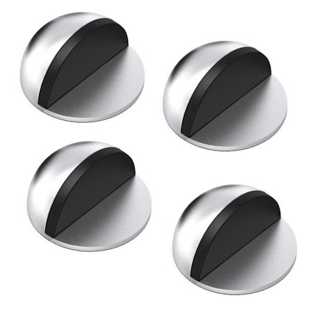 Dørstopper gulv selvklebende, 4 stk rustfritt stål stikkende gulvdørstopper, dørbuffer gulvveggbuffer for alle harde gulv